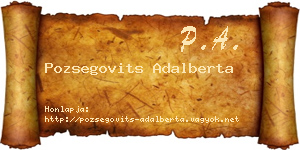 Pozsegovits Adalberta névjegykártya